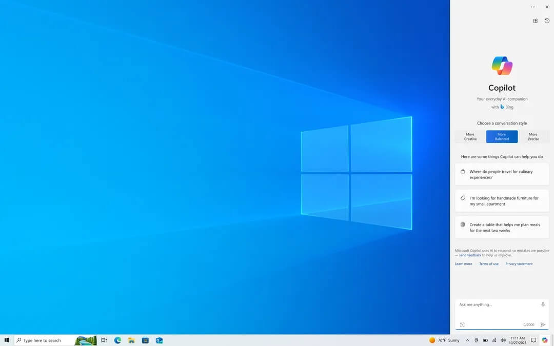 Copilot on Windows 10