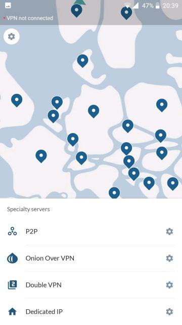 NordVPN Android Map