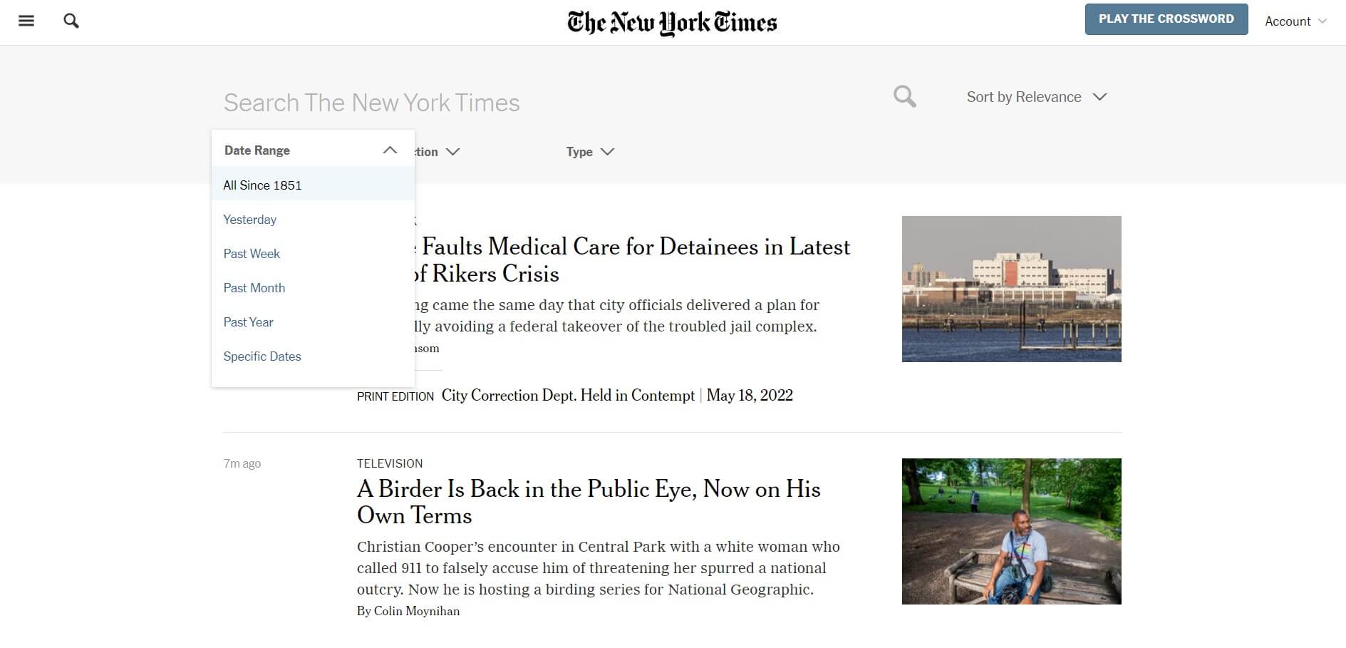 NYT archive example